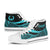 Pohnpei High Top Shoes Turquoise - Polynesian Tentacle Tribal Pattern - Polynesian Pride