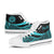 American Samoa Custom Personalised High Top Shoes Turquoise - Polynesian Tentacle Tribal Pattern - Polynesian Pride