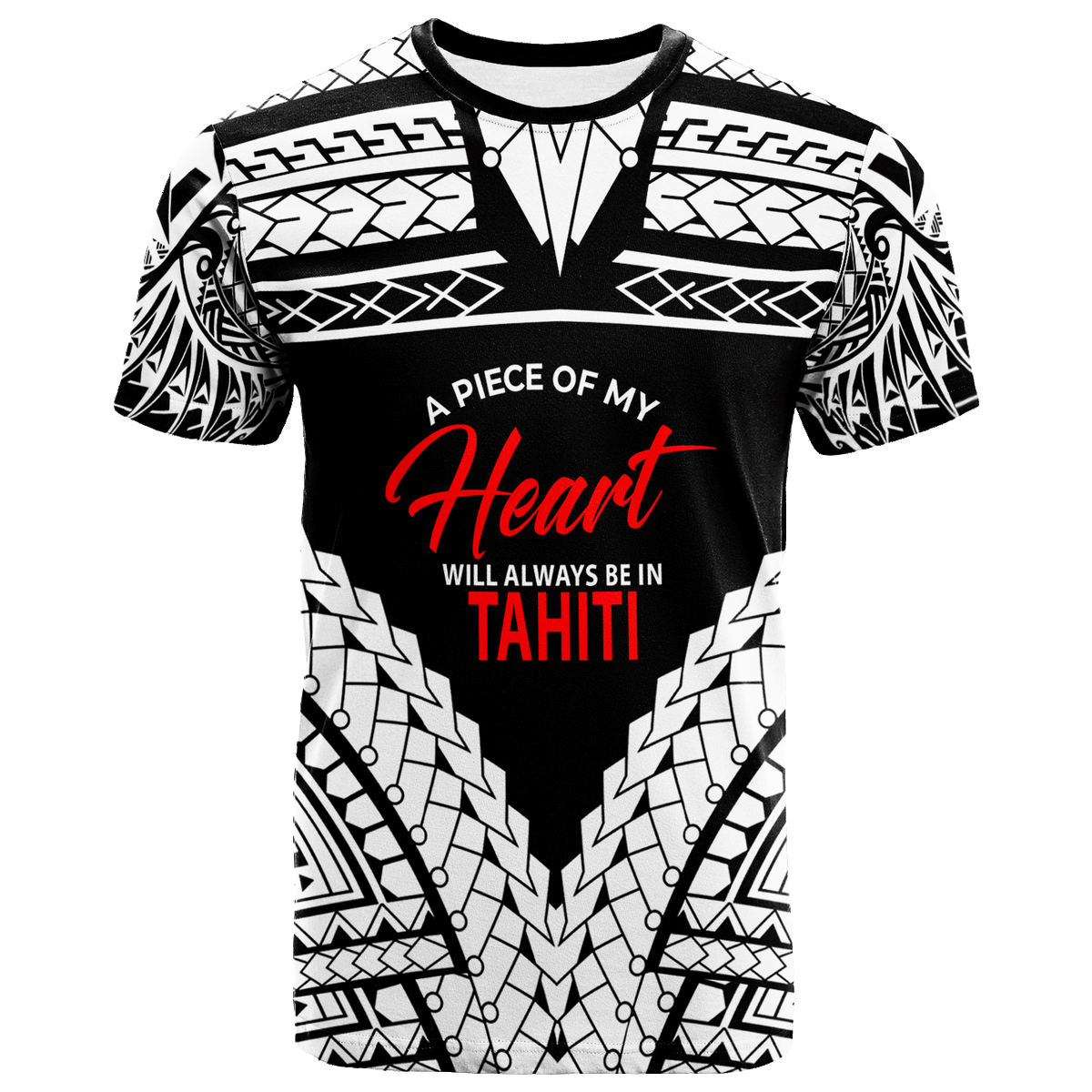 Tahiti T Shirt A Piece of My Heart Unisex White - Polynesian Pride