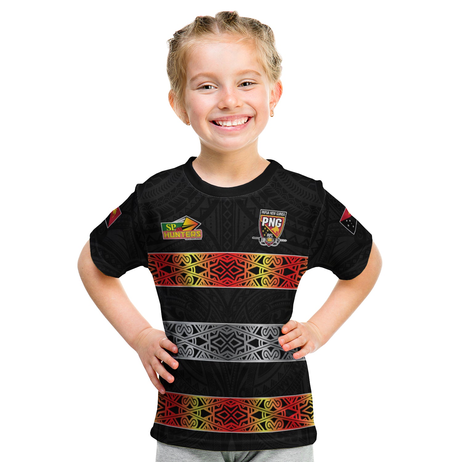 The Hunters Png T Shirt Kid Papua New Guinea Hunters Rugby LT13 - Polynesian Pride