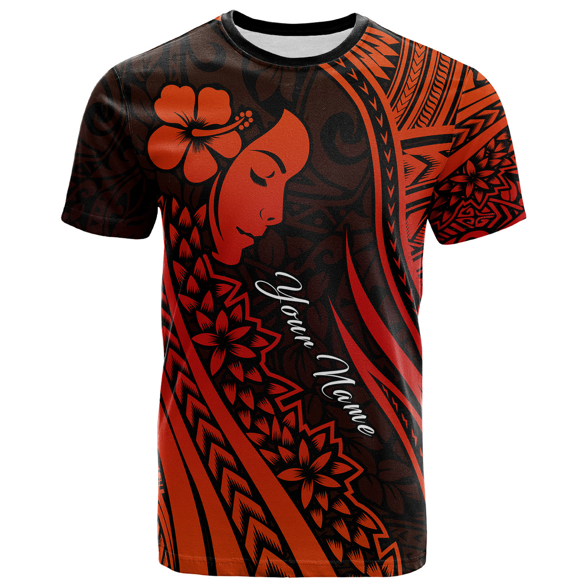 Custom Polynesian Valentine Couple T Shirt I LOVE YOU Hibiscus Style Red LT13 No Men - Polynesian Pride