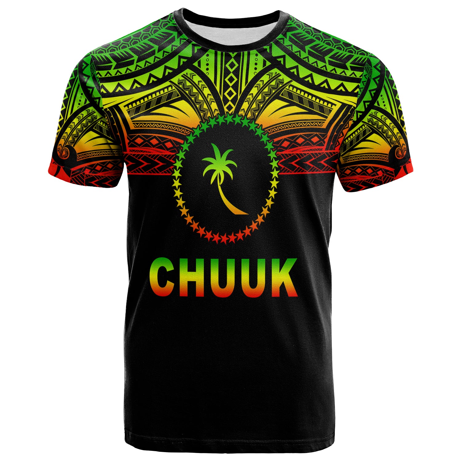 Chuuk Flag T Shirt Micronesia Style Reggae LT13 Unisex Reggae - Polynesian Pride