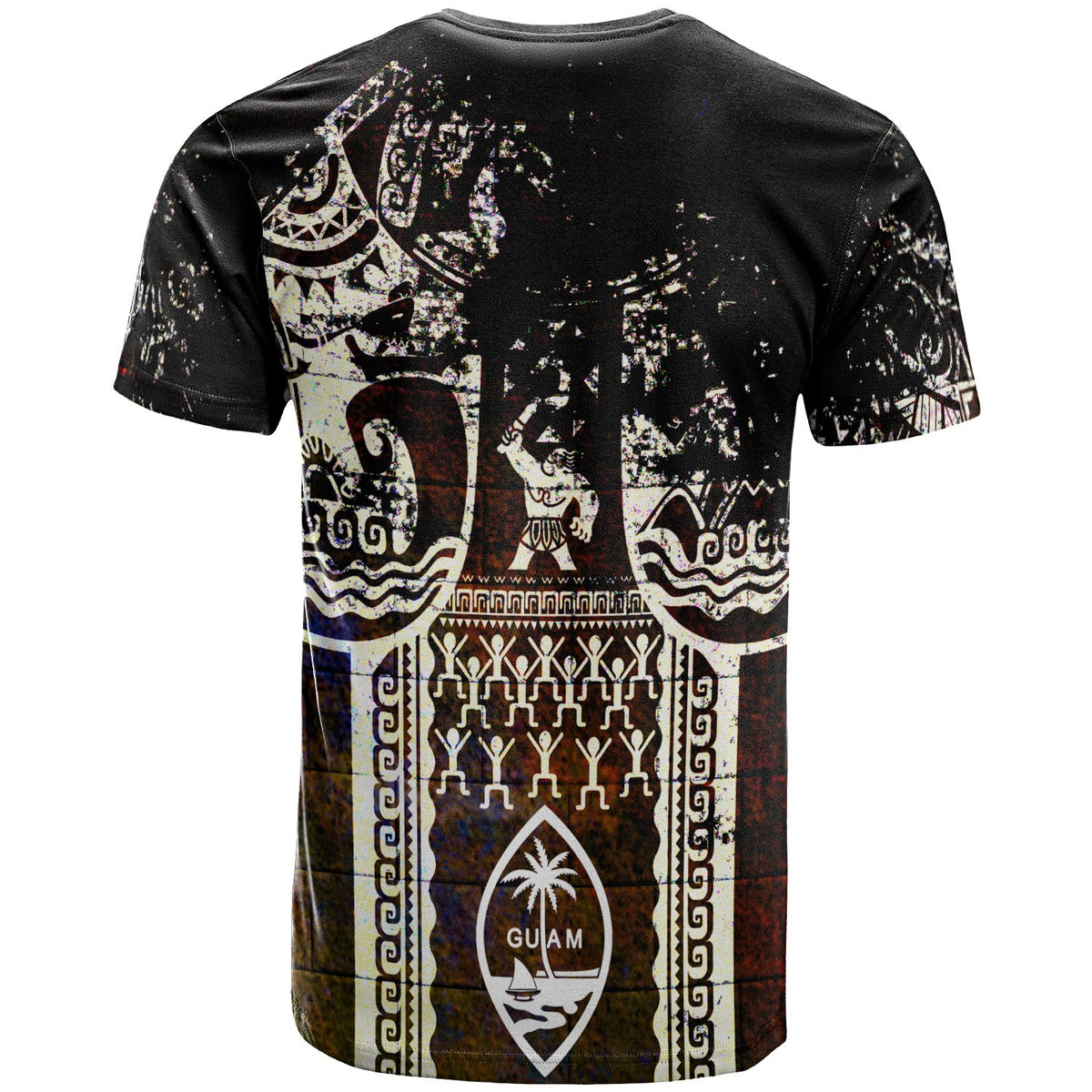 Polynesian T Shirt Guam Flag, Seal with Maui Moana Tattoo - Polynesian Pride