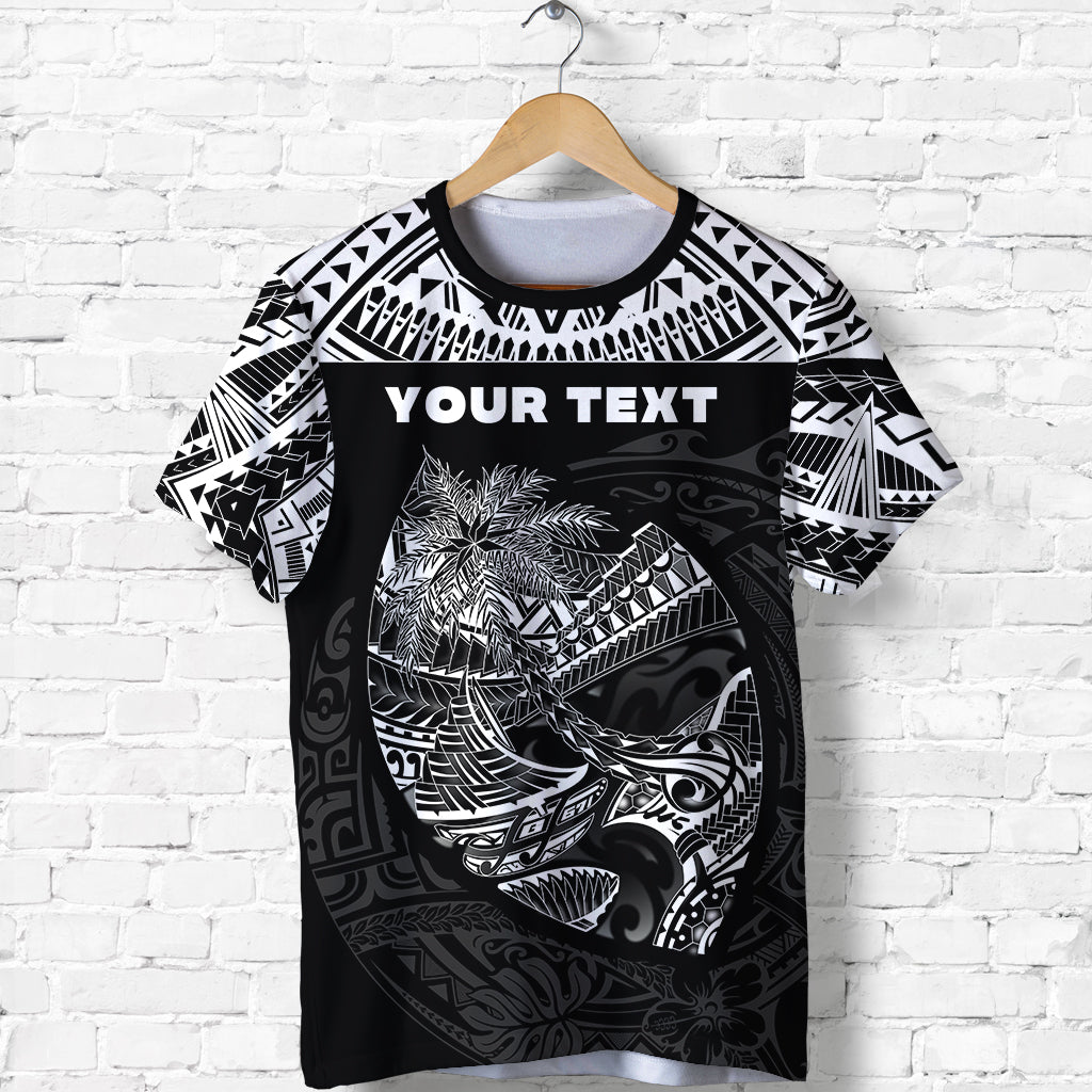 Custom Guam Rugby T Shirt Polynesian Patterns Black Ver.2 LT16 - Polynesian Pride