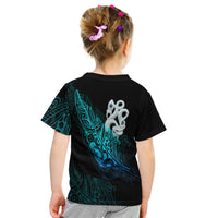 (Custom Personalised) Aotearoa T Shirt Kid Fern Mix Manaia Matau LT13 - Polynesian Pride