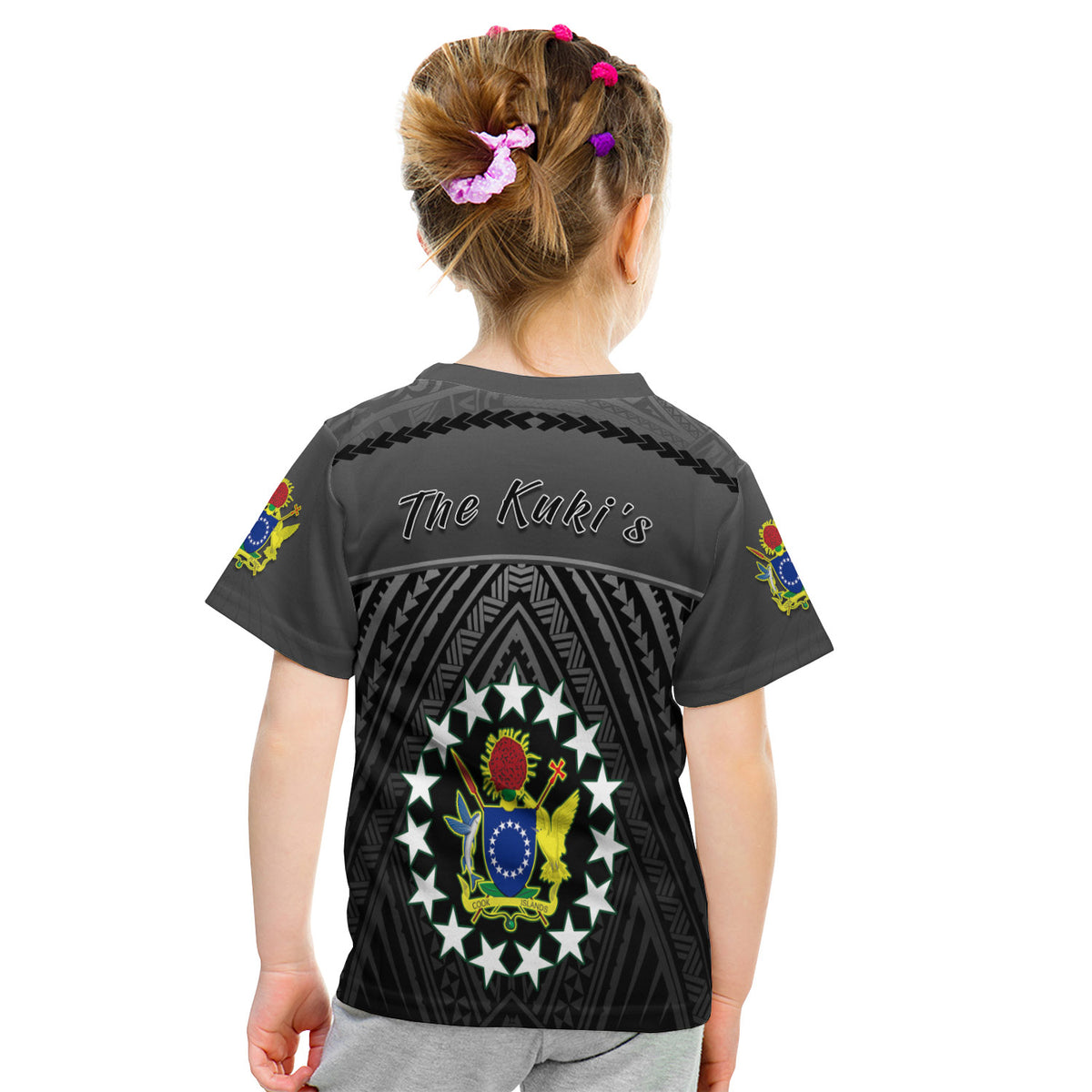 The Kuki'S T - Shirt Kid Cook Islands Rugby Black LT13 - Polynesian Pride