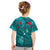 Hawaiian Islands T Shirt Kid - Hawaii Tropical Flowers And Turtles Turquoise LT13 - Polynesian Pride