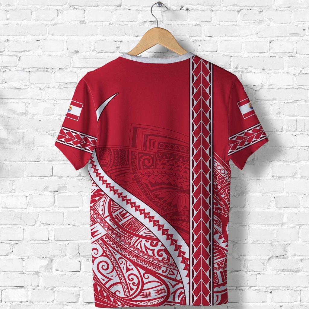 Tahiti Rugby T Shirt Marvelous Version Red - Polynesian Pride