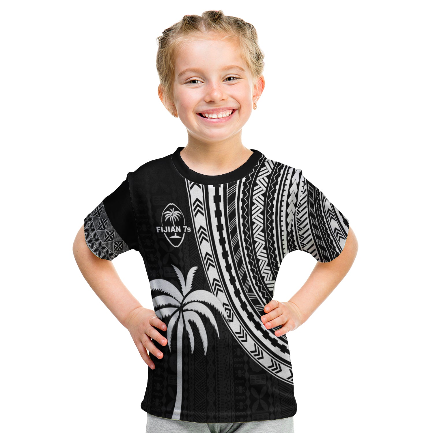 Fiji Rugby Sevens T Shirt Kid Fijian 7S Tapa Polynesian LT13 - Polynesian Pride