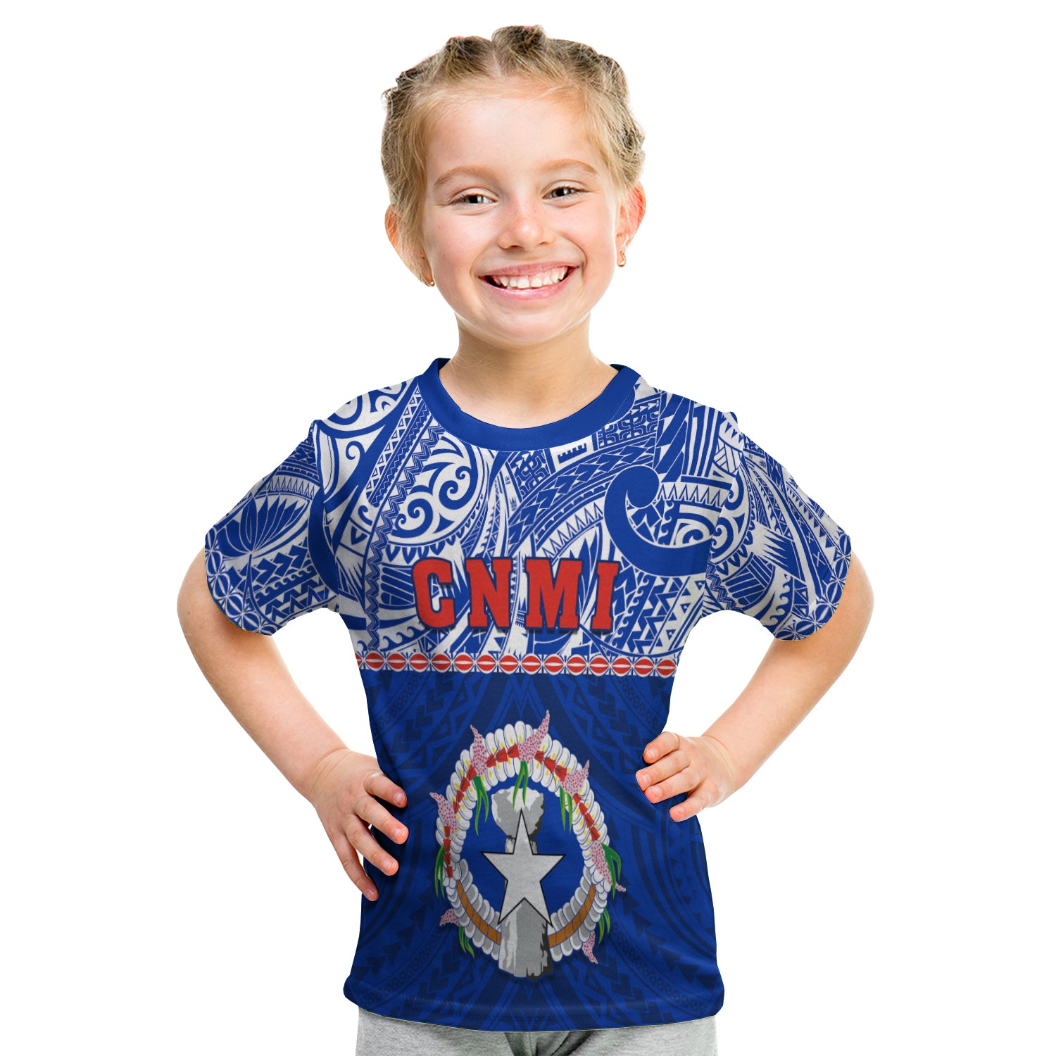 Northern Mariana Islands T Shirt Kid - Polynesian Cnmi Coat Of Arms LT13 - Polynesian Pride