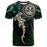 Custom Aotearoa Paua Shell T Shirt Maori Manaia and Fish LT13 - Polynesian Pride