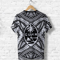 Guam Rugby T Shirt Polynesian Patterns White LT16 - Polynesian Pride