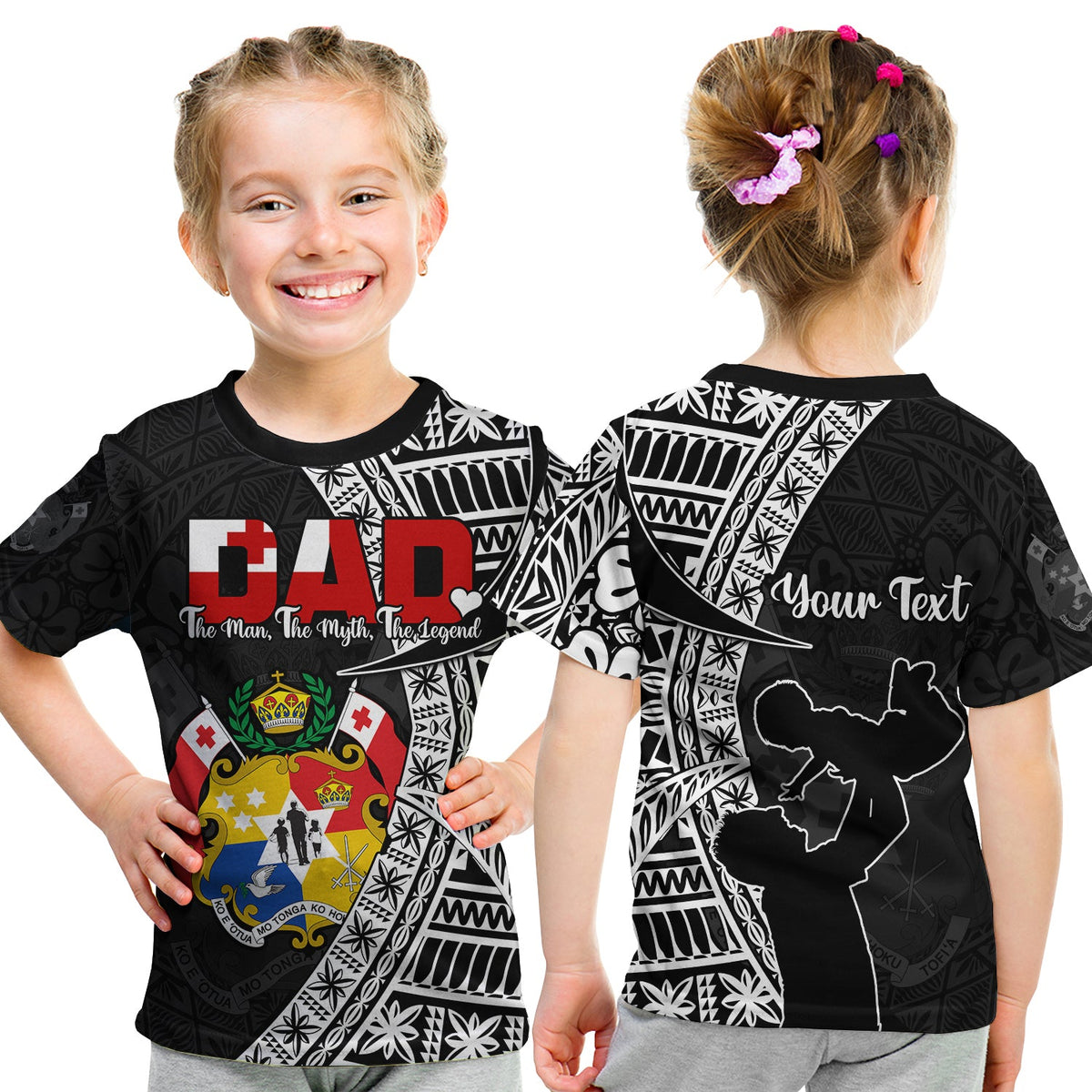 (Custom Personalised) Tonga T Shirt KID Happy Tongan Fathers Day LT13 Youth XL Size14 - Polynesian Pride