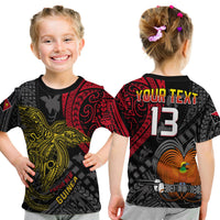 (Custom Text and Number) Papua New Guinea T Shirt KID Raggiana Birds Of Paradise Happy 47th Independence Day LT13 Youth XL Size14 - Polynesian Pride