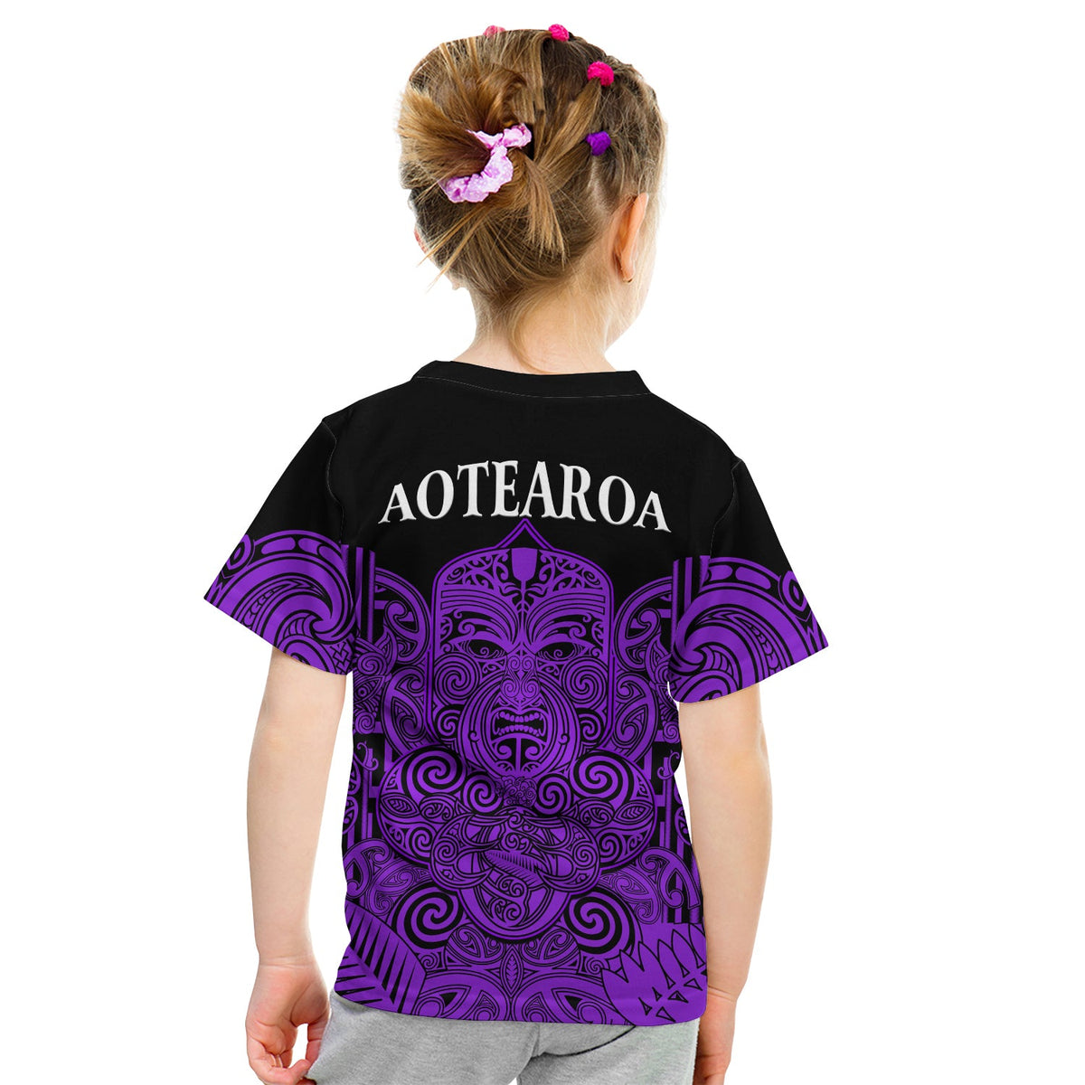 New Zealand Tiki Rugby T Shirt KID NZ Maori Koru Pattern Ver.04 LT14 - Polynesian Pride
