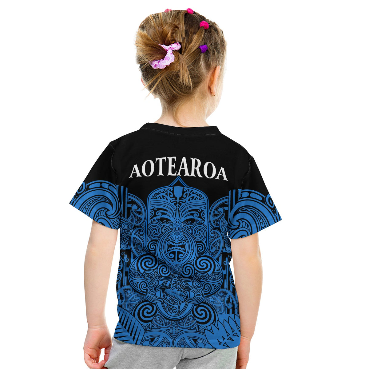 New Zealand Tiki Rugby T Shirt KID NZ Maori Koru Pattern Ver.05 LT14 - Polynesian Pride