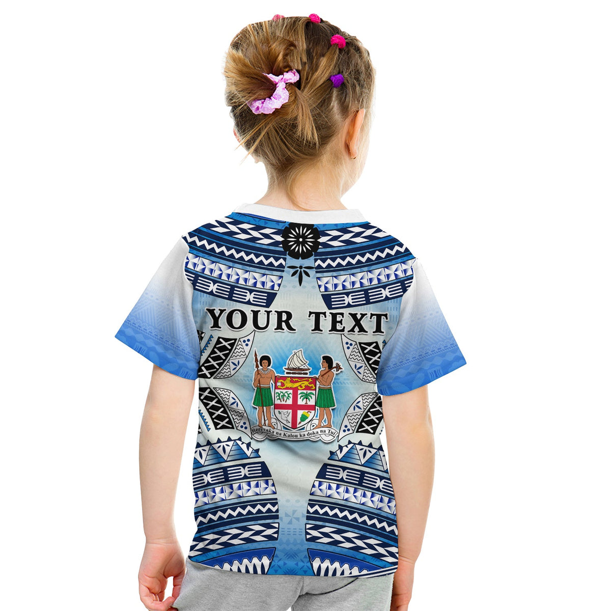 Custom Text And Number Fiji T Shirt KID Kaiviti Fijian Special Tapa Pattern LT14 - Polynesian Pride
