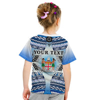 Custom Text And Number Fiji T Shirt KID Kaiviti Fijian Special Tapa Pattern LT14 - Polynesian Pride