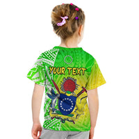 (Custom Personalised) Happy Mangaia Gospel Day T Shirt KID Cook Islands Coat Of Arms Polynesian Pattern LT14 - Polynesian Pride