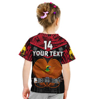 (Custom Text and Number) Papua New Guinea Rugby T Shirt PNG Kumuls Bird of Paradise Black LT14 - Polynesian Pride