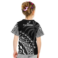 Fiji Rugby T Shirt Fijian Cibi Dance Tapa Pattern Black LT14 - Polynesian Pride