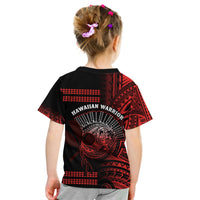 Hawaii T Shirt Kakau Warrior Helmet Gradient Red Polynesian LT14 - Polynesian Pride