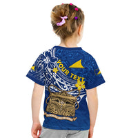 (Custom Personalised) Tokelau T Shirt KID National Badge Polynesian Happy 74th Independence Anniversary LT14 - Polynesian Pride