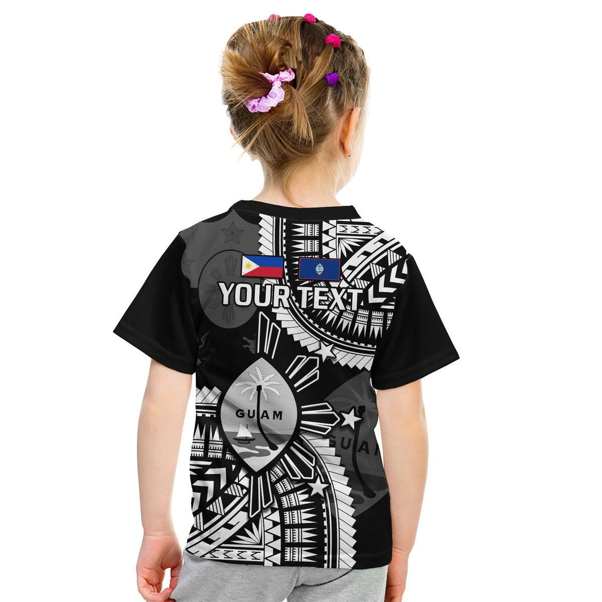 Custom Guam and Philippines T Shirt Guaman Filipinas Together Black LT14 - Polynesian Pride