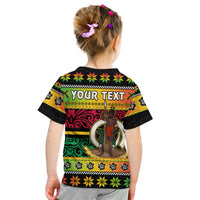 (Custom Personalised) Vanuatu Christmas T Shirt KID Pig Tusk Polynesian Joyeux Noel Flag Art LT14 - Polynesian Pride