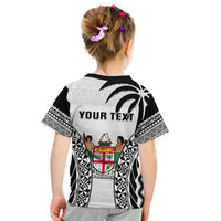 (Custom Personalised) Fiji University T Shirt KID National Fijian Tapa Pattern White LT14 - Polynesian Pride