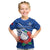 Samoa Rugby T Shirt KID Manu Samoa Polynesian Hibiscus Blue Style LT14 - Polynesian Pride