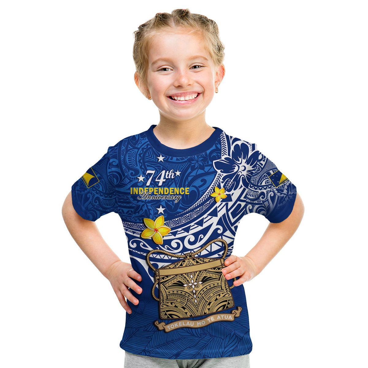 Tokelau T Shirt National Badge Polynesian Happy 74th Independence Anniversary LT14 - Polynesian Pride