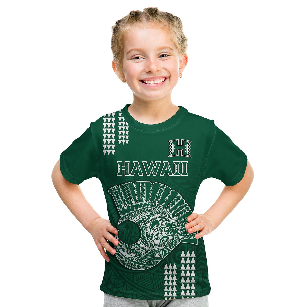Hawaii Football T Shirt Kakau Rainbow Warriors Helmet LT14 - Polynesian Pride