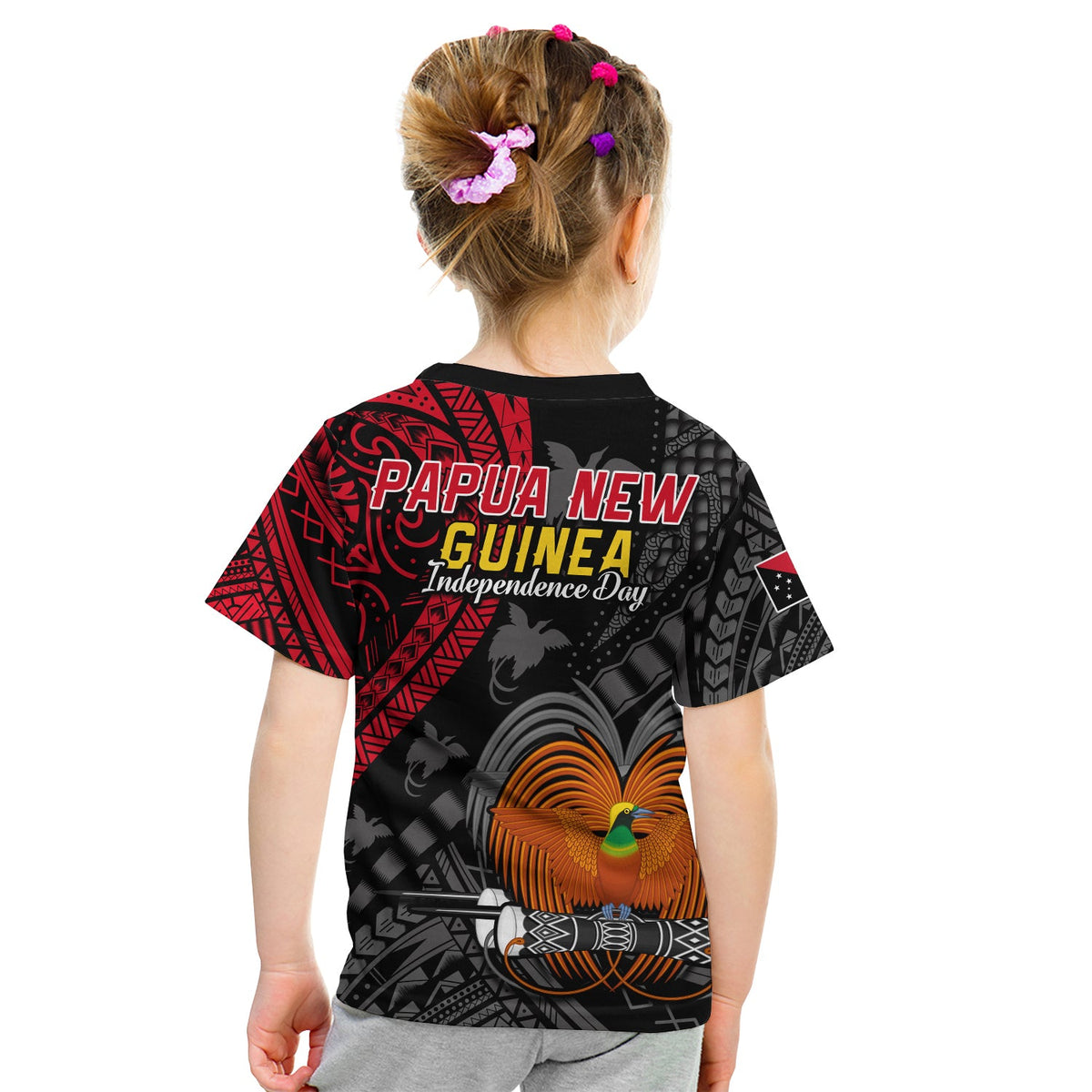Papua New Guinea T Shirt KID Raggiana Birds Of Paradise Happy 47th Independence Day LT13 - Polynesian Pride