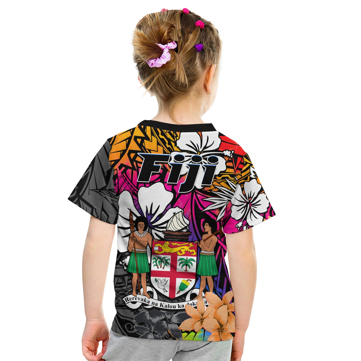 Fiji Tie Dye T Shirt Polynesian Tribal Creative Tropical Flowers LT13 - Polynesian Pride