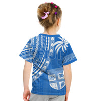Fiji Rugby Sevens T Shirt KID Fijian 7s Tapa Polynesian Blue Ver.01 LT13 - Polynesian Pride