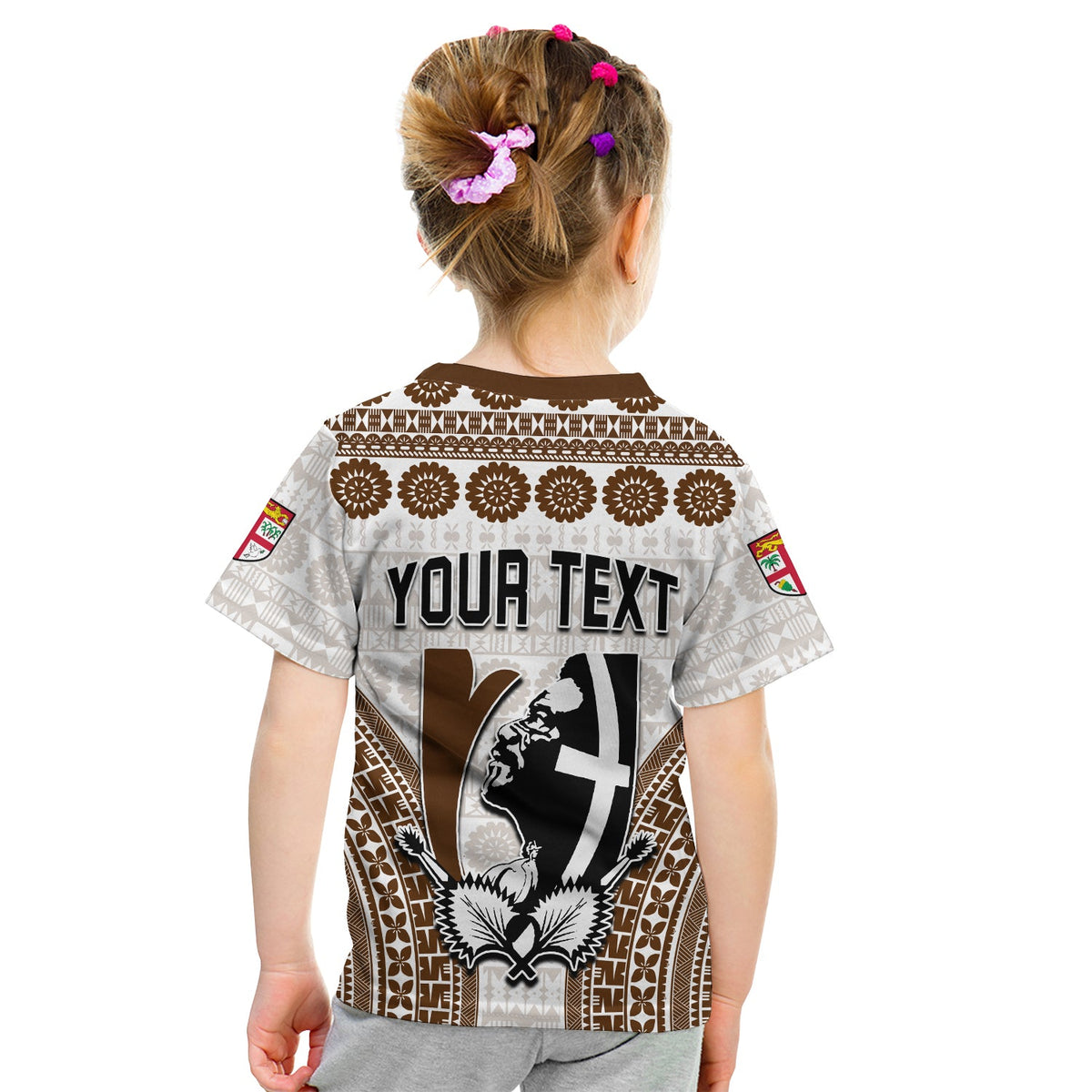 Custom Personalised Fiji Rugby Bati T Shirt KID Proud Tapa Pattern LT13 - Polynesian Pride