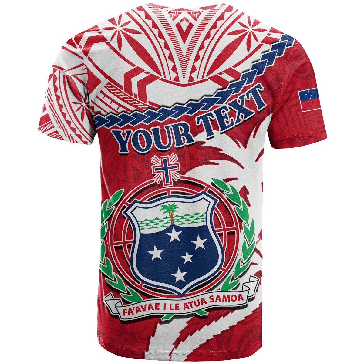 Custom Samoa T Shirt Samoan Coat of Arms With Coconut Red Style LT14 - Polynesian Pride