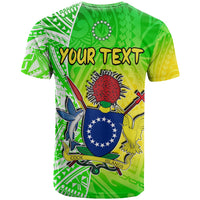 Custom Happy Mangaia Gospel Day T Shirt Cook Islands Coat of Arms Polynesian Pattern LT14 - Polynesian Pride