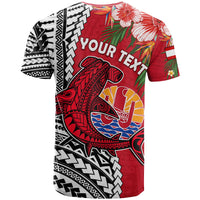 Custom Tahiti Islands T Shirt Polynesian Shark Mix Tropical Flowers LT14 - Polynesian Pride
