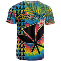 Custom Hawaii Rainbow Tie Dye T Shirt Flowers Polynesian Hawaiian Tribal LT13 - Polynesian Pride
