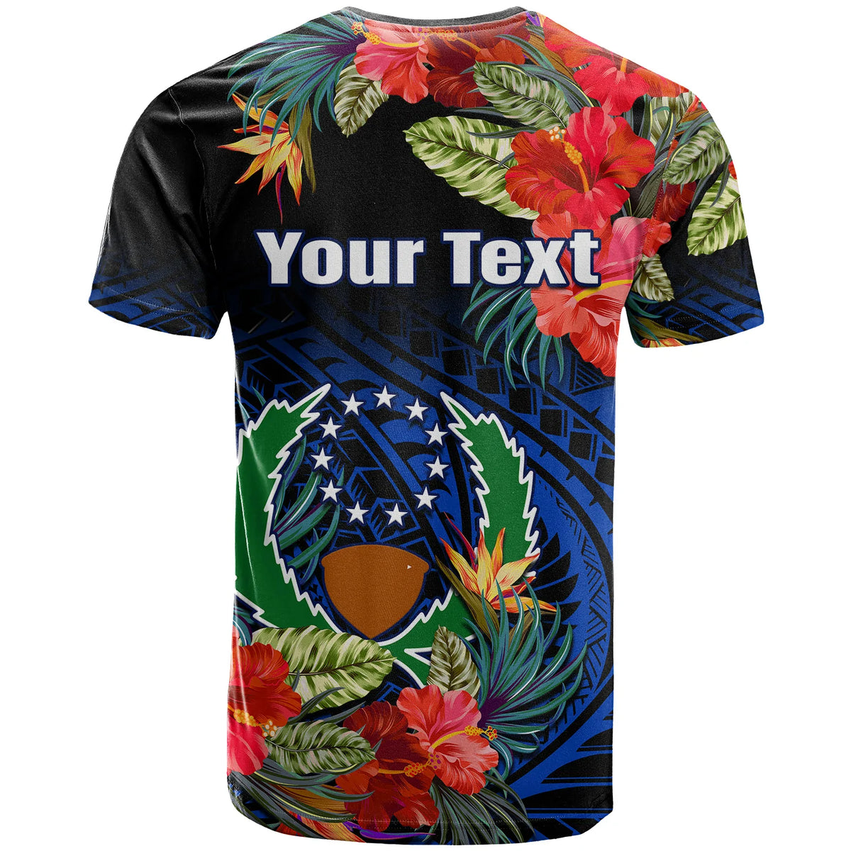 Custom Pohnpei State T Shirt FSM Hibiscus Flowers Mix Polynesian LT14 - Polynesian Pride