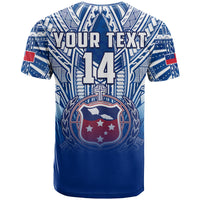 (Custom Text and Number) Samoa Rugby T Shirt Personalise Toa Samoa Polynesian Pacific Navy Version LT14 - Polynesian Pride