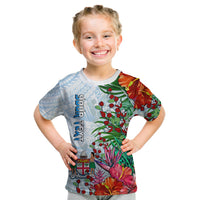(Custom Personalised) Fiji T Shirt KID Proud Fijian Tapa mix Tagimoucia Flowers LT13 Youth XL Size14 - Polynesian Pride
