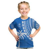 Fiji Rugby Sevens T Shirt KID Fijian 7s Tapa Polynesian Blue Ver.01 LT13 - Polynesian Pride
