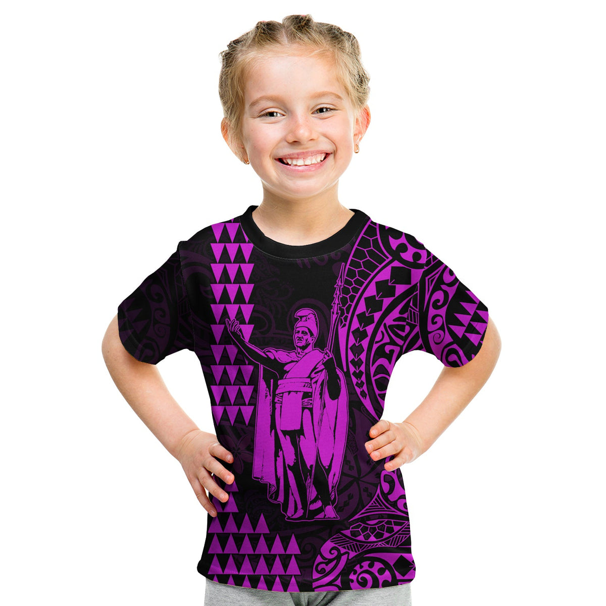 Hawaii Day Kakau T Shirt Proud To Be Hawaiian Purple King Kamehameha and Kanaka Maoli LT13 - Polynesian Pride