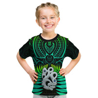 Aotearoa Fern T Shirt New Zealand Hei Tiki Green Style LT13 - Polynesian Pride