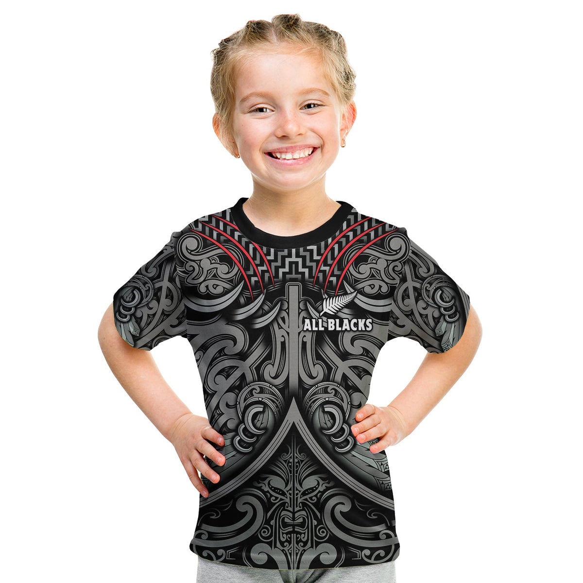 New Zealand Silver Fern Rugby T Shirt All Black NZ Maori Pattern LT13 - Polynesian Pride