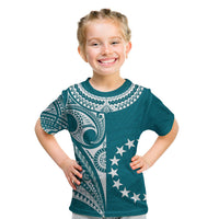 (Custom Text and Number) Cook Islands Tatau T Shirt Symbolize Passion Stars Version Blue LT13 - Polynesian Pride