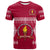 Beulah College T Shirt Ngatu Pattern Tonga LT13 Maroon - Polynesian Pride